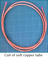 Coil of soft copper tube
